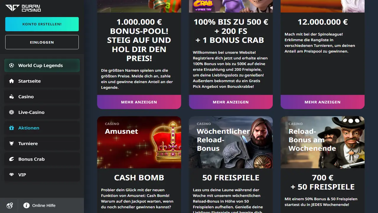 Buran Casino Boni & Aktionen
