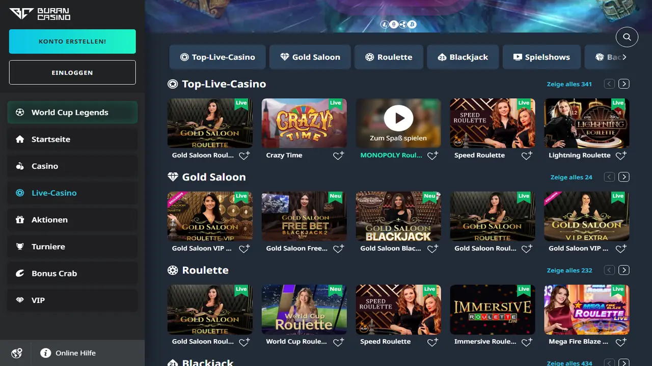 Buran Casino Live-Casino