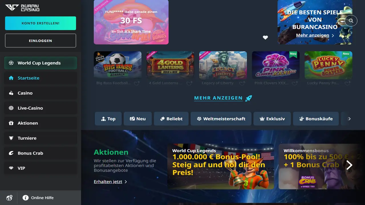 Buran Casino Startseite (Spiele)