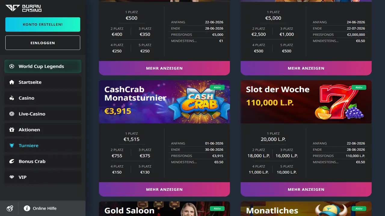 Buran Casino Turniere